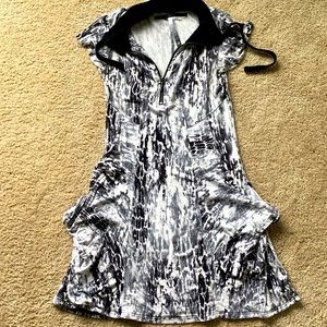 Collard zip stretchy dress w pockets kensie s m l